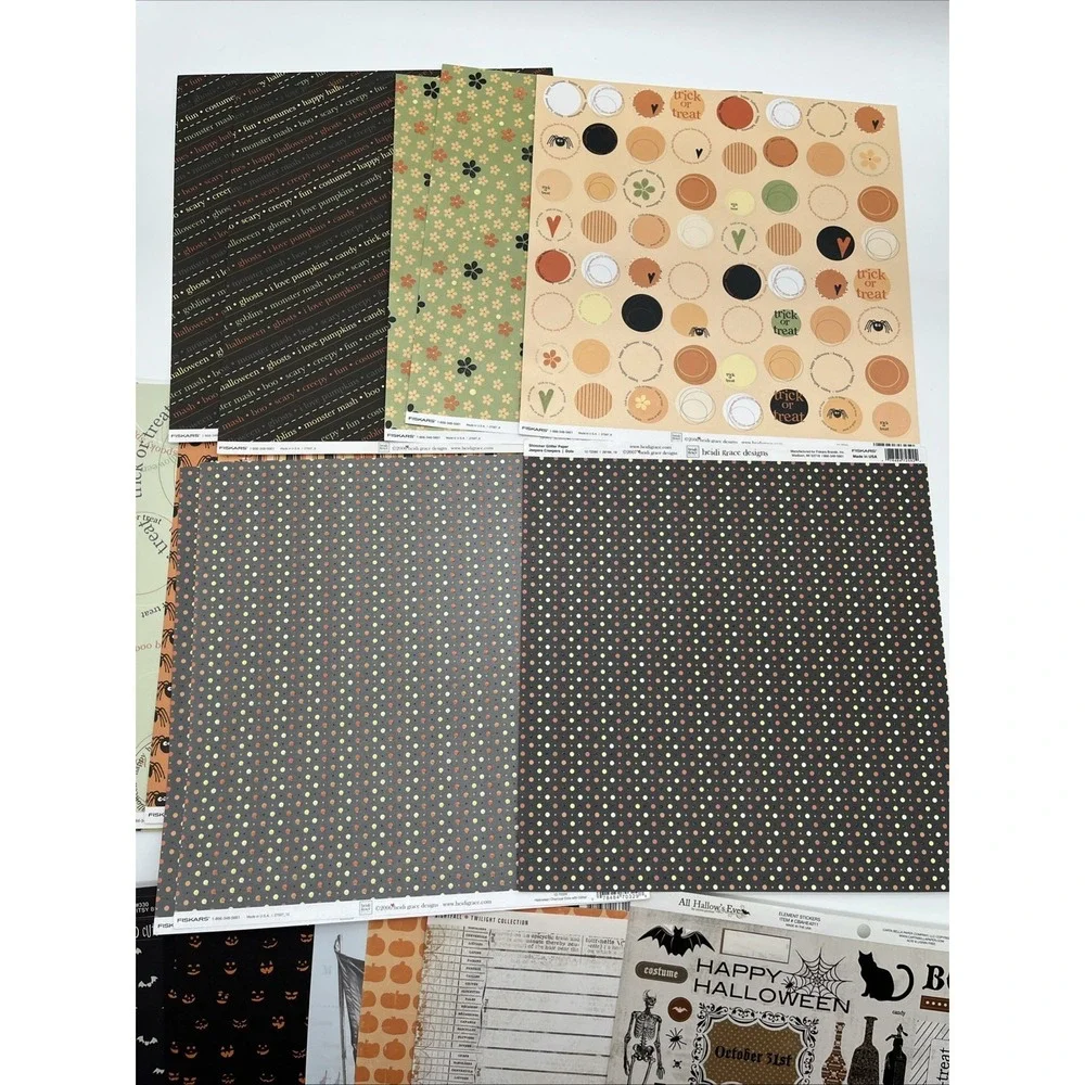 Vintage Halloween Scrapbook Paper Lot 12x12 My Mind's Eye Bella Blvd